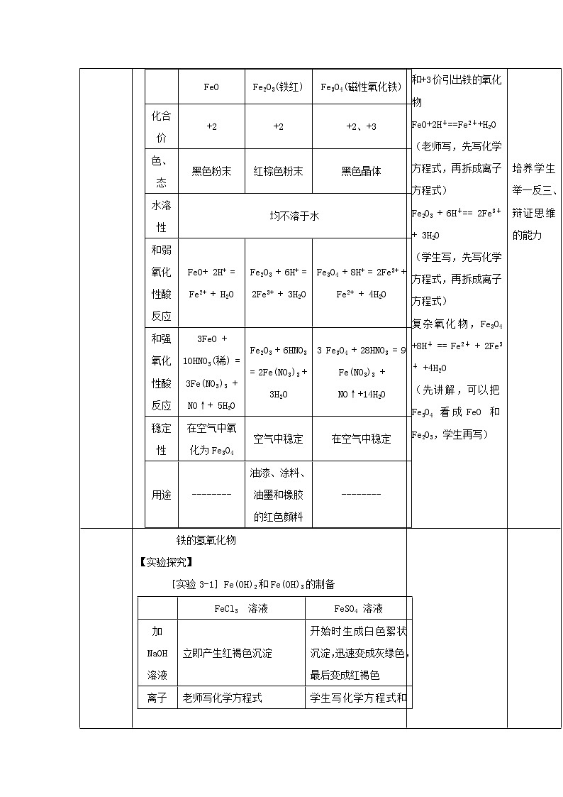 必修第一册化学人教版 3.1铁及其化合物（第1课时）教案03