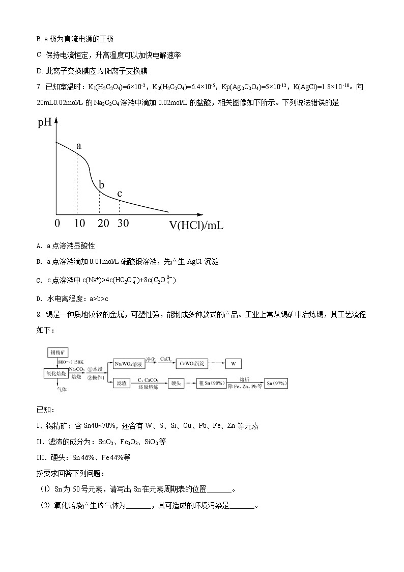 2022届东北三省三校高三二模化学（试卷）第3页