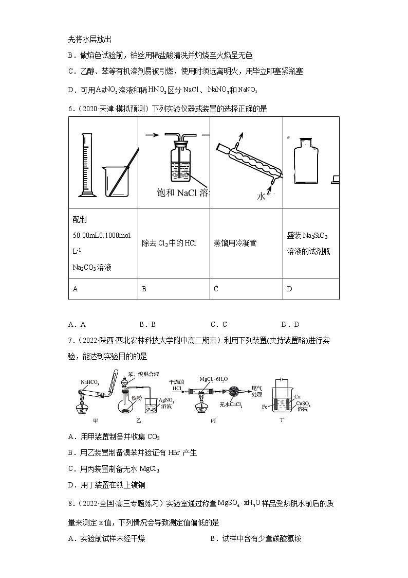 2022届高考化学二轮复习专题05化学实验基础（2）第3页