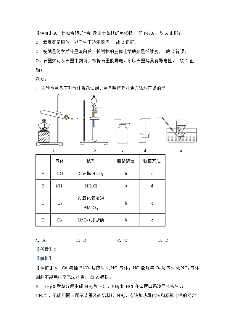 必刷卷01-2022年高考化学考前信息必刷卷（全国甲卷）第2页
