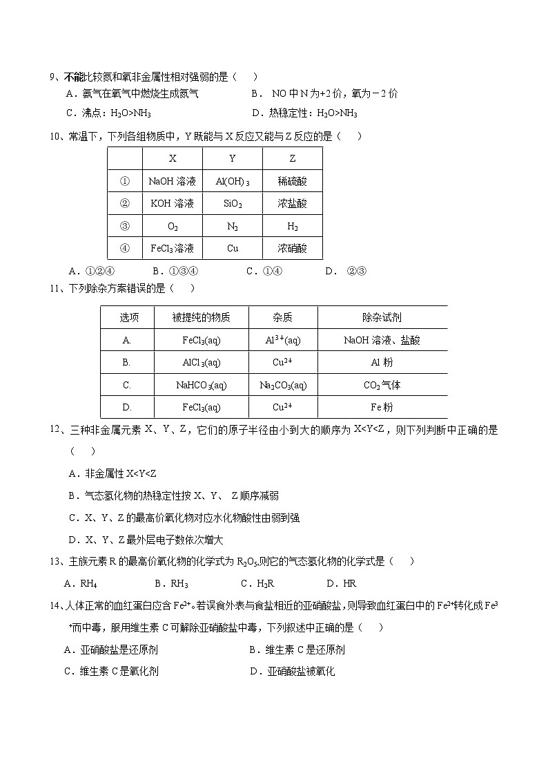 2015-2016学年上理附中高二上期中考化学试卷02