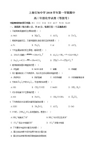 2018-2019学年行知中学高二上期中等级考化学试卷