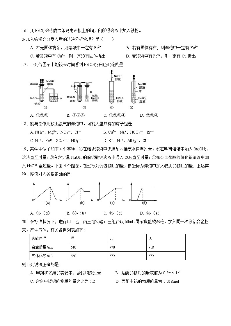 2018-2019学年建平中学高二上期中化学试卷第3页
