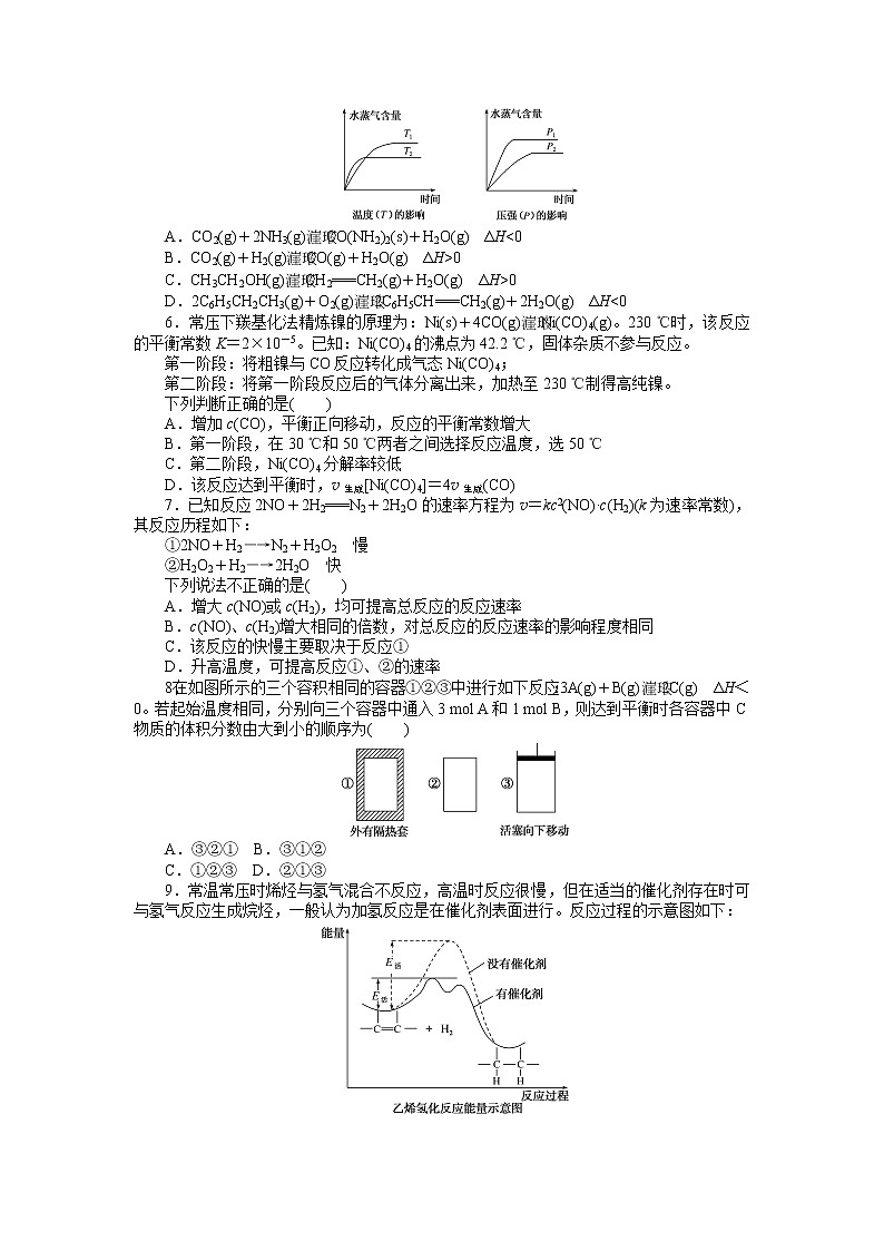 高中化学人教版选择性必修1第二章 化学反应速率与化学平衡练习题02