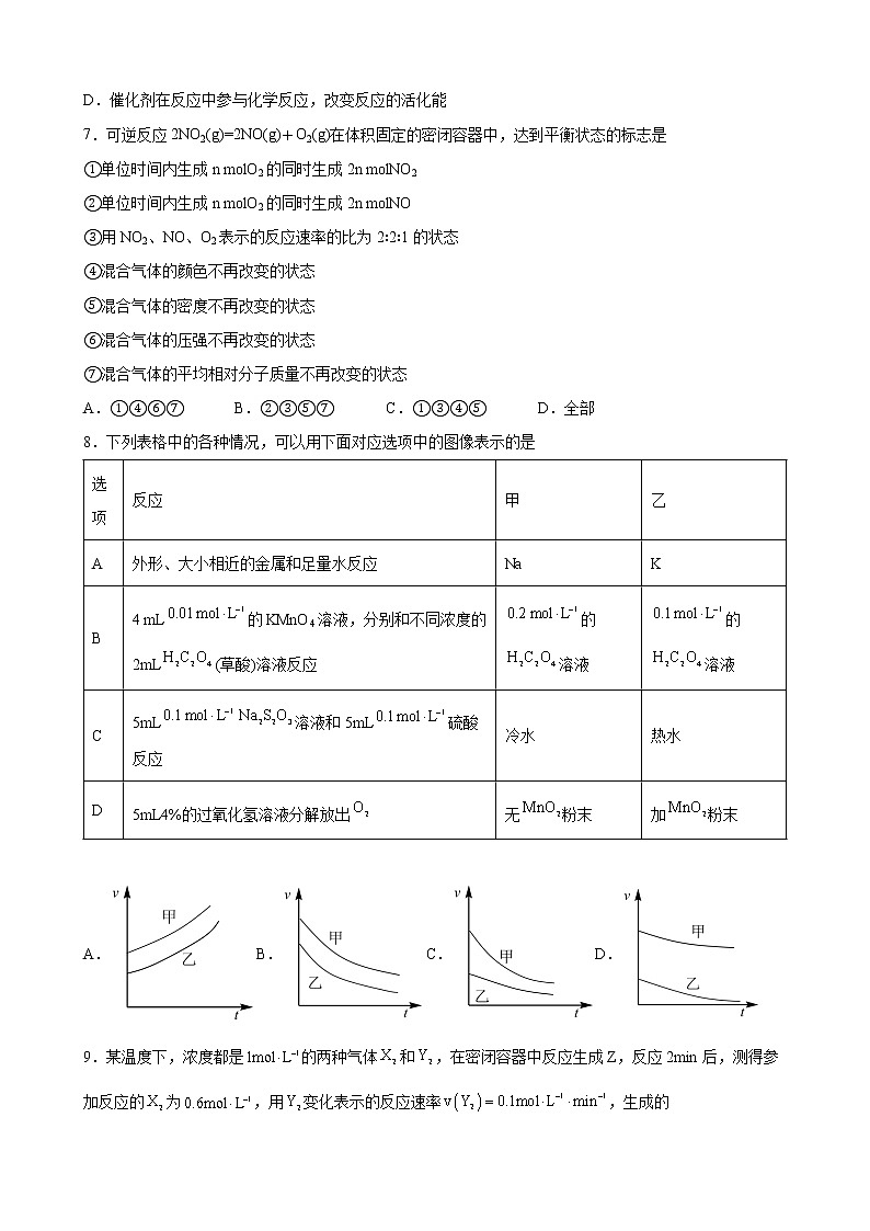 2022届高三化学高考备考二轮复习——化学反应速率与化学平衡第3页