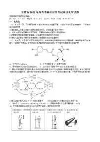 安徽省2022年高考考前适应性考试理综化学试题