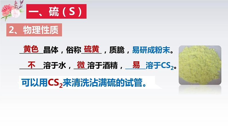 5.1.1  硫 和 二氧化硫2021-2022学年高一化学同步课堂精品课件（人教版2019必修第二册）05