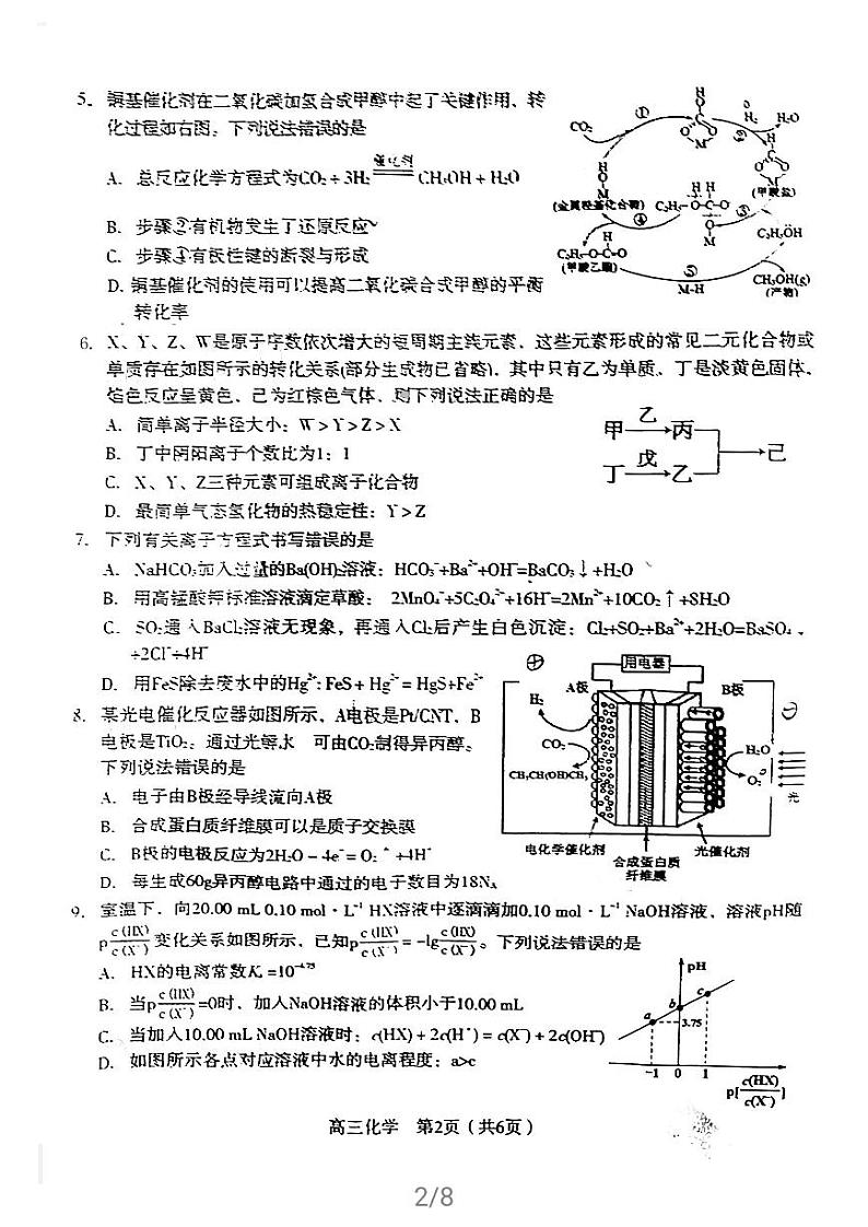 2021届福建省龙岩市高三下学期高考第三次教学质量检测化学试题 PDF版02