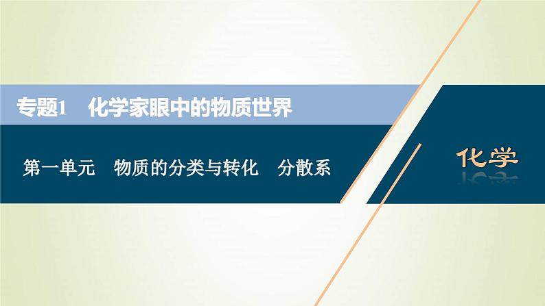 浙江专用高考化学一轮复习专题1化学家眼中的物质世界第一单元物质的分类与转化分散系课件第1页