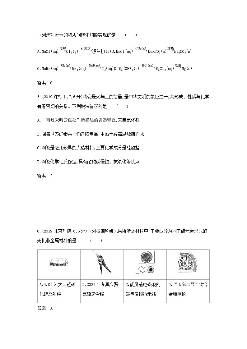 山东专用高考化学一轮复习专题一物质的组成性质及分类_模拟集训含解析第2页