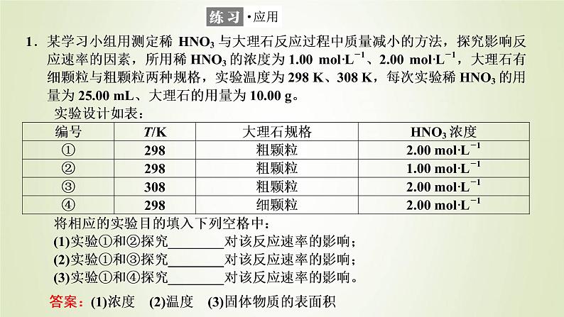 苏教版高中化学选择性必修1专题2化学反应速率与化学平衡第一单元专题重点突破四化学反应速率影响因素及其图像分析课件第4页