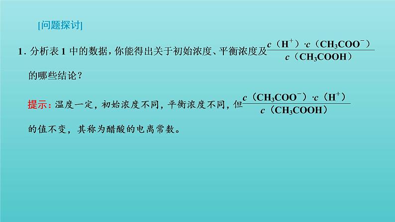 苏教版高中化学选择性必修1专题3水溶液中的离子反应第一单元第二课时弱电解质的电离平衡课件06