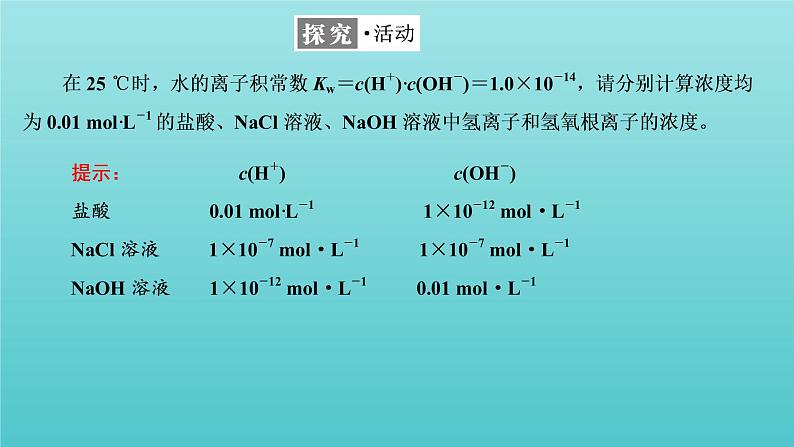 苏教版高中化学选择性必修1专题3水溶液中的离子反应第二单元第一课时溶液的酸碱性课件04