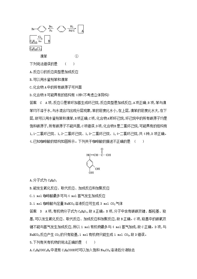 山东专用高考化学一轮复习专题十六烃及其衍生物的结构和性质专题综合检测含解析第2页