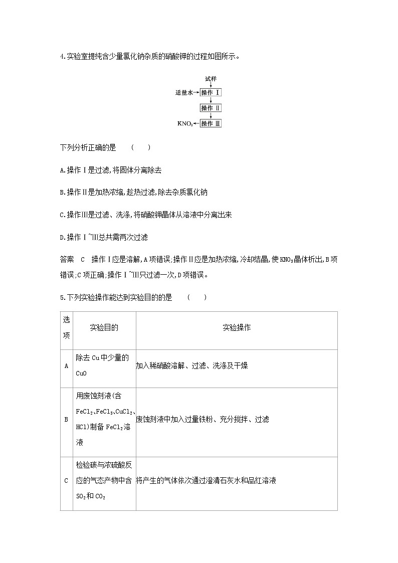 山东专用高考化学一轮复习专题十九物质的检验分离与提纯专题综合检测含解析第3页