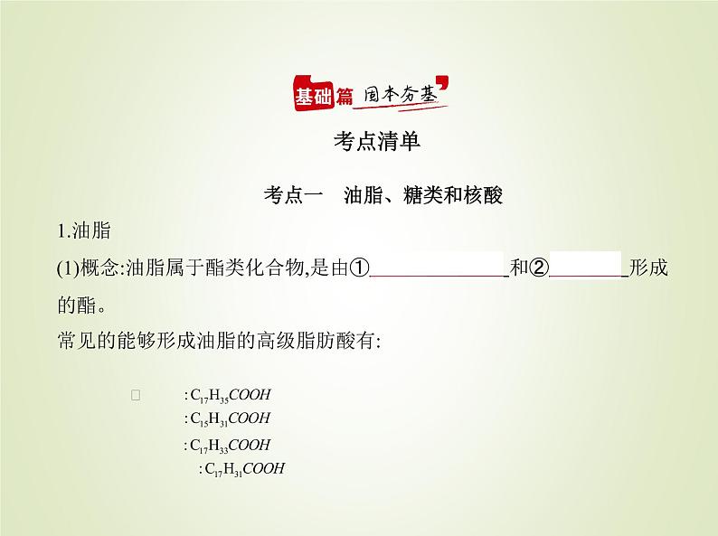 山东专用高考化学一轮复习专题十七基本营养物质有机合成_基础篇课件第2页