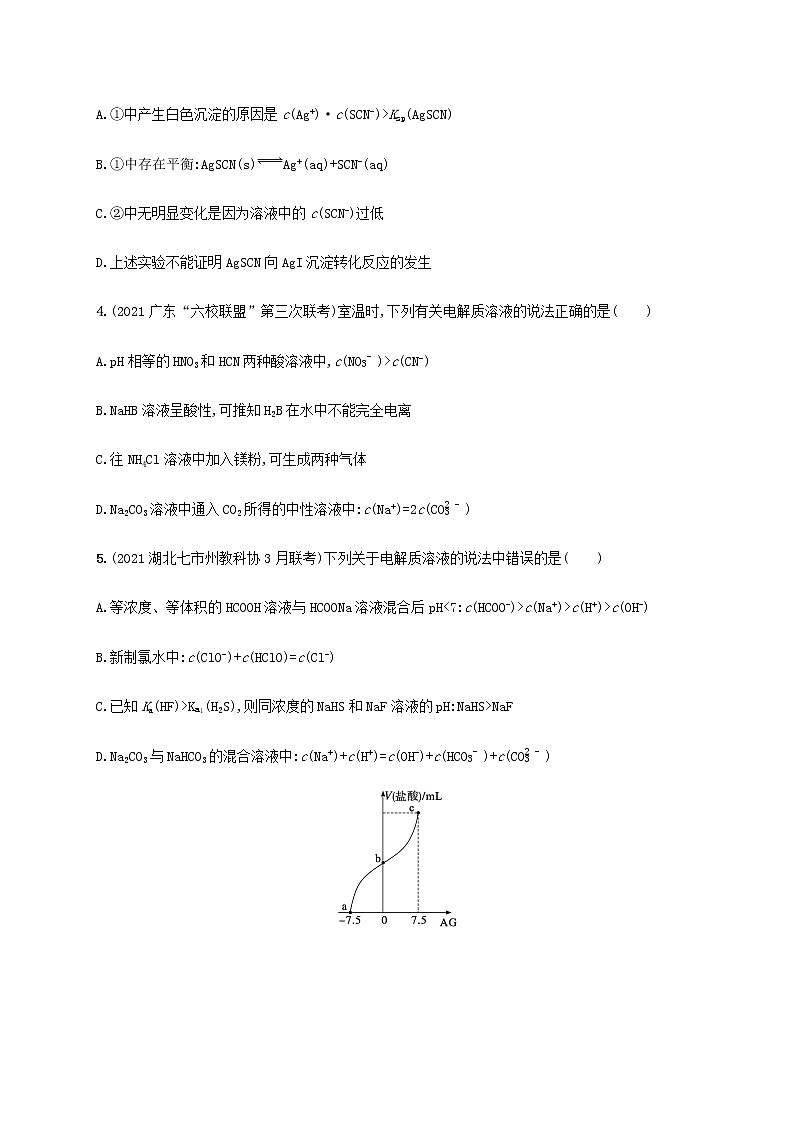2022年高考化学二轮复习专题突破练十水溶液中的离子平衡A含解析02