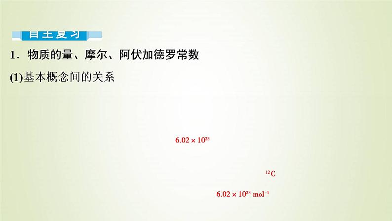 新人教版高考化学一轮复习第1章从实验学化学第3讲物质的量气体摩尔体积课件03