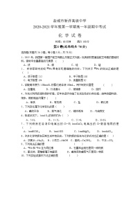 2021盐城实验高级中学（新洋高级中学）高一上学期期中考试化学试题含答案