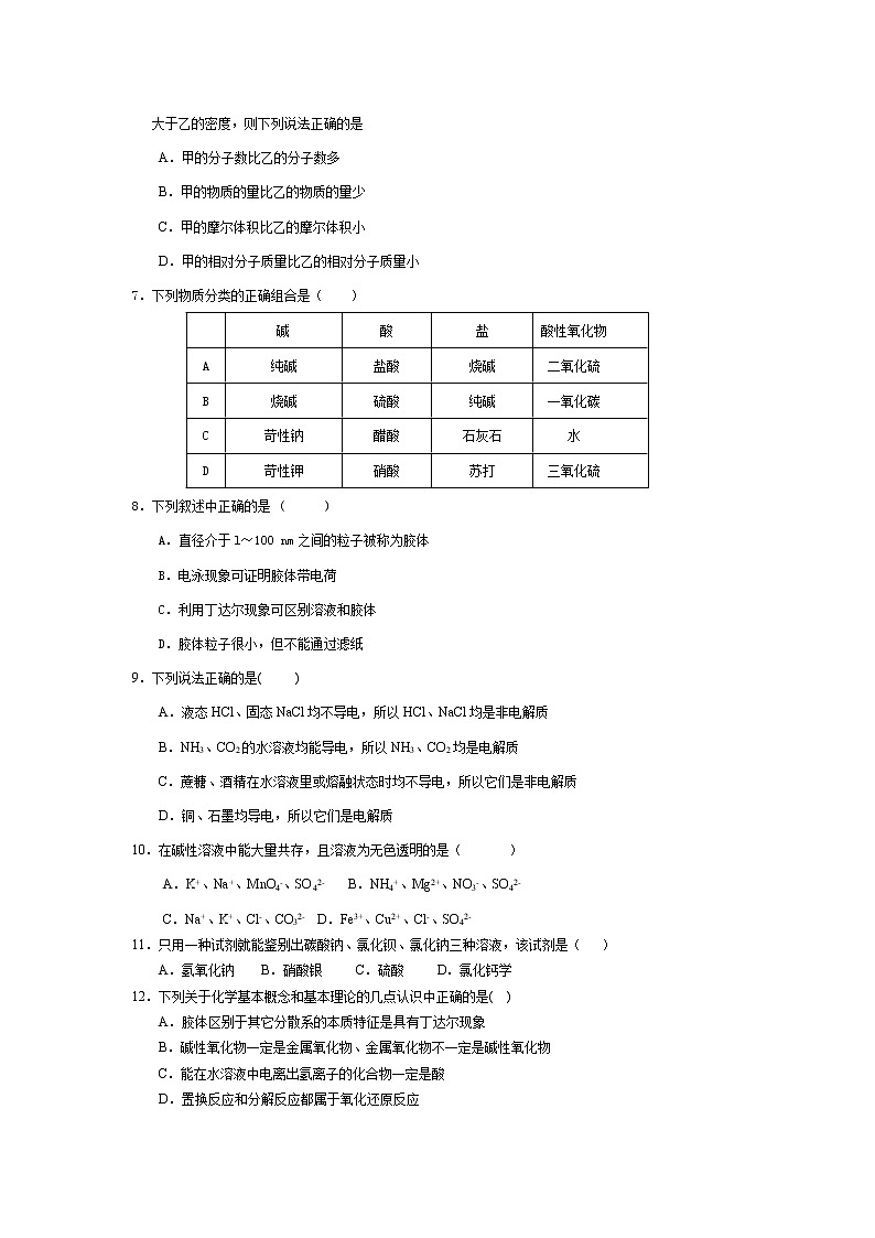 2021自治区乌兰察布凉城县高一下学期期末考试化学试题含答案第2页