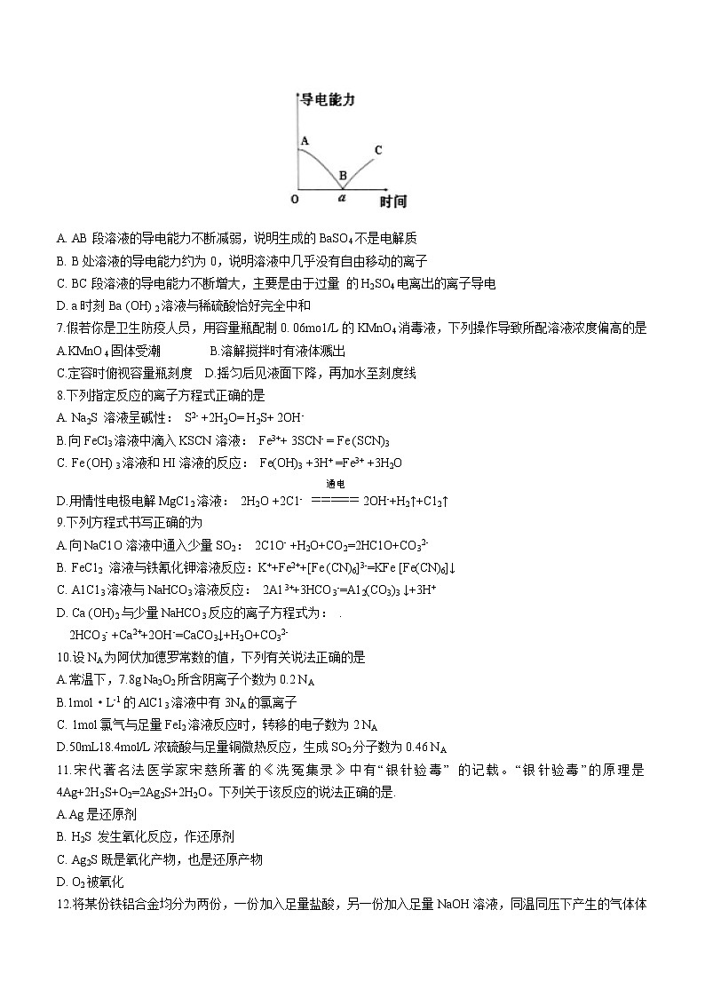 2022吉林一中高二下学期期中考试化学试题（无答案）02