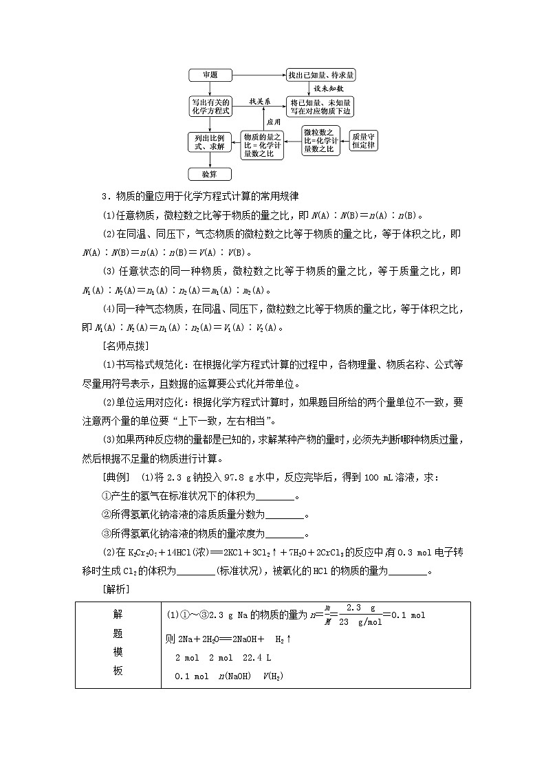 新人教版高中化学必修第一册第三章铁金属材料第二节第二课时物质的量在化学方程式有关计算中的应用学案第2页
