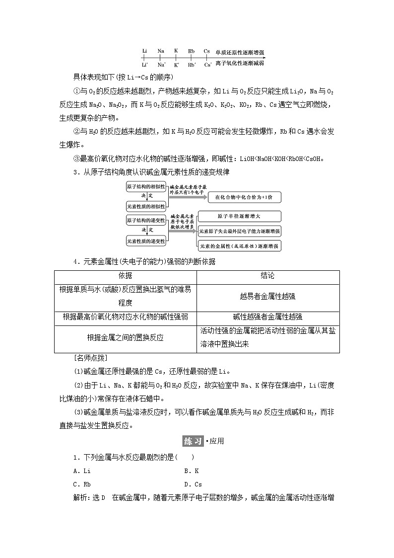 新人教版高中化学必修第一册第四章物质结构元素周期律第一节第三课时原子结构与元素的性质学案03