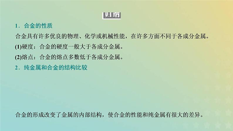 新人教版高中化学必修第一册第三章铁金属材料第二节第一课时金属材料课件第7页