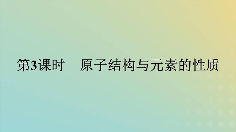 新人教版高中化学必修第一册第四章物质结构元素周期律第一节第3课时原子结构与元素的性质课件第1页