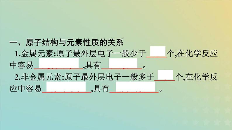 新人教版高中化学必修第一册第四章物质结构元素周期律第一节第3课时原子结构与元素的性质课件第2页