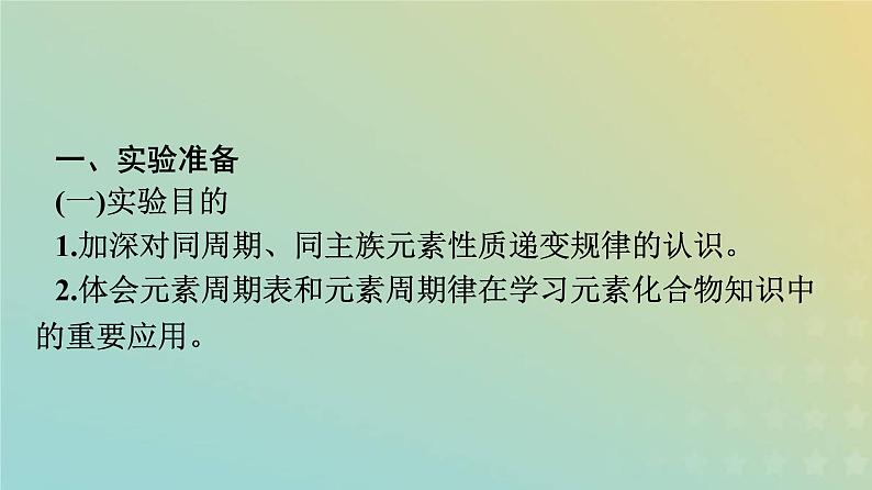 新人教版高中化学必修第一册第四章物质结构元素周期律实验活动3同周期同主族元素性质的递变课件02