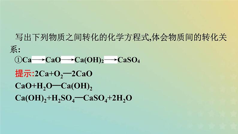 新人教版高中化学必修第一册第一章物质及其变化第一节第2课时物质的转化课件第7页