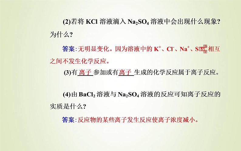 新人教版高中化学必修第一册第一章物质及其变化第二节课时2离子反应课件06