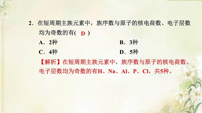 新人教版高中化学必修第一册第四章物质结构元素周期律高效作业18第1课时原子结构元素周期表核素课件03