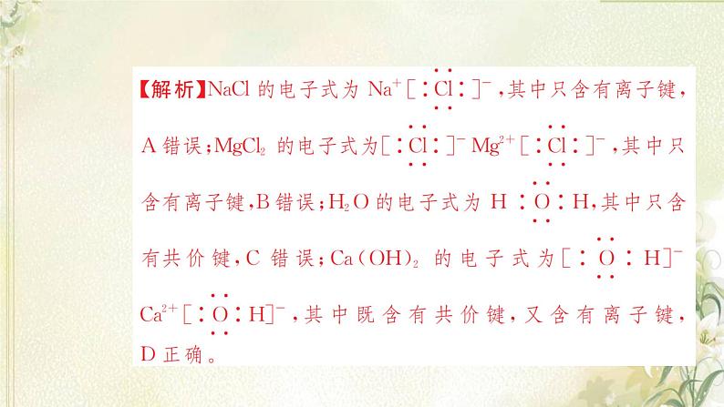 新人教版高中化学必修第一册第四章物质结构元素周期律高效作业23第2课时共价键课件第4页