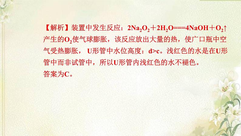 新人教版高中化学必修第一册第二章海水中的重要元素__钠和氯高效作业7第1课时钠及其氧化物课件07