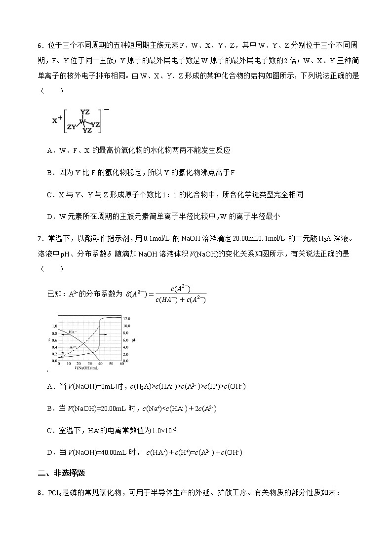 2021年江西省上饶一中高考一模理综-化学试卷含解析03