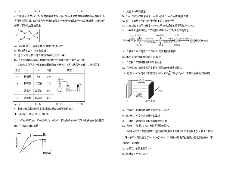 化学（新高考）2022届高考考前冲刺卷（六）学生版第2页