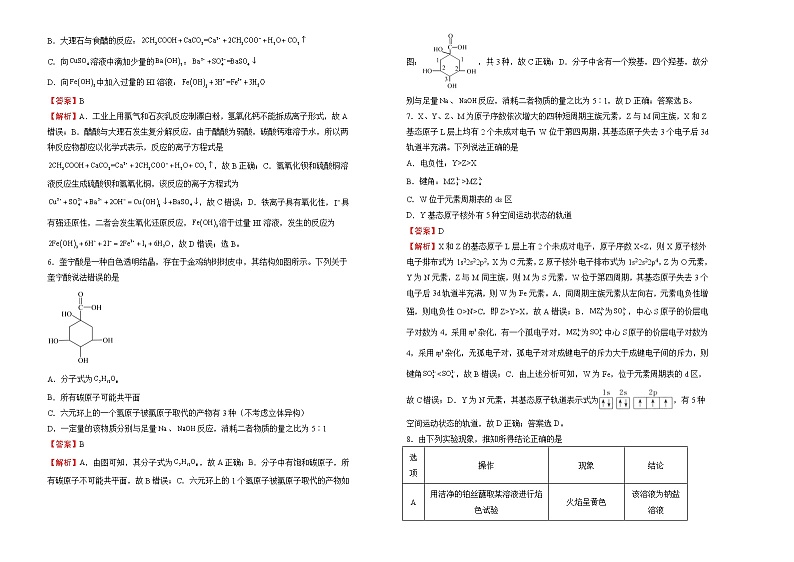 化学（新高考）2022届高考考前冲刺卷（四）教师版第2页