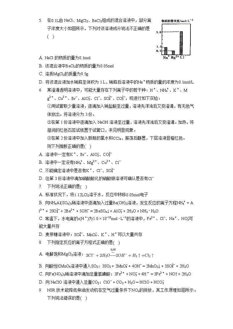 2022年陕西省安康市汉滨区江北高级中学高考化学第一次模拟试卷（含答案解析）第2页