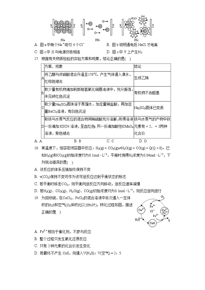 2022年上海市闵行区高考化学模拟试卷（含答案解析）第3页