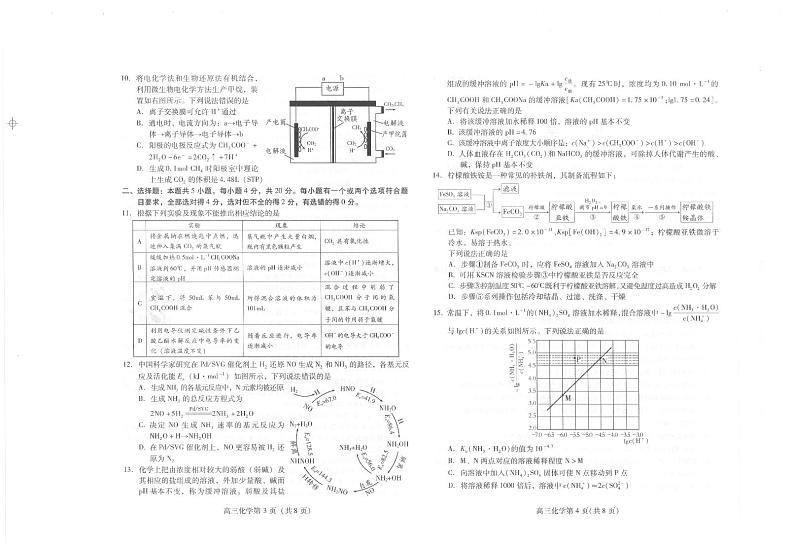 山东省潍坊市2021届高三三模化学试题第2页