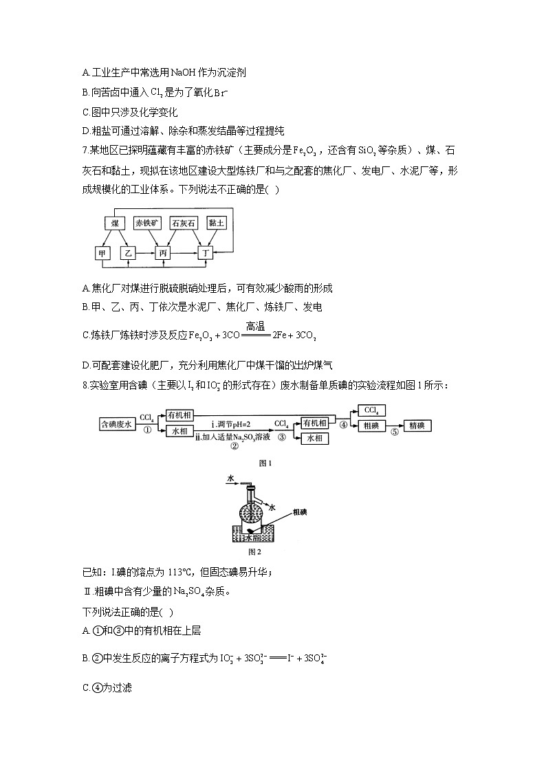 （10）自然资源的开发利用——2021-2022学年人教版（2019）高一化学必修二期末回顾提升 试卷02