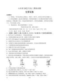 2022届山东省百师联盟高三下学期模拟考试化学试题PDF版含答案