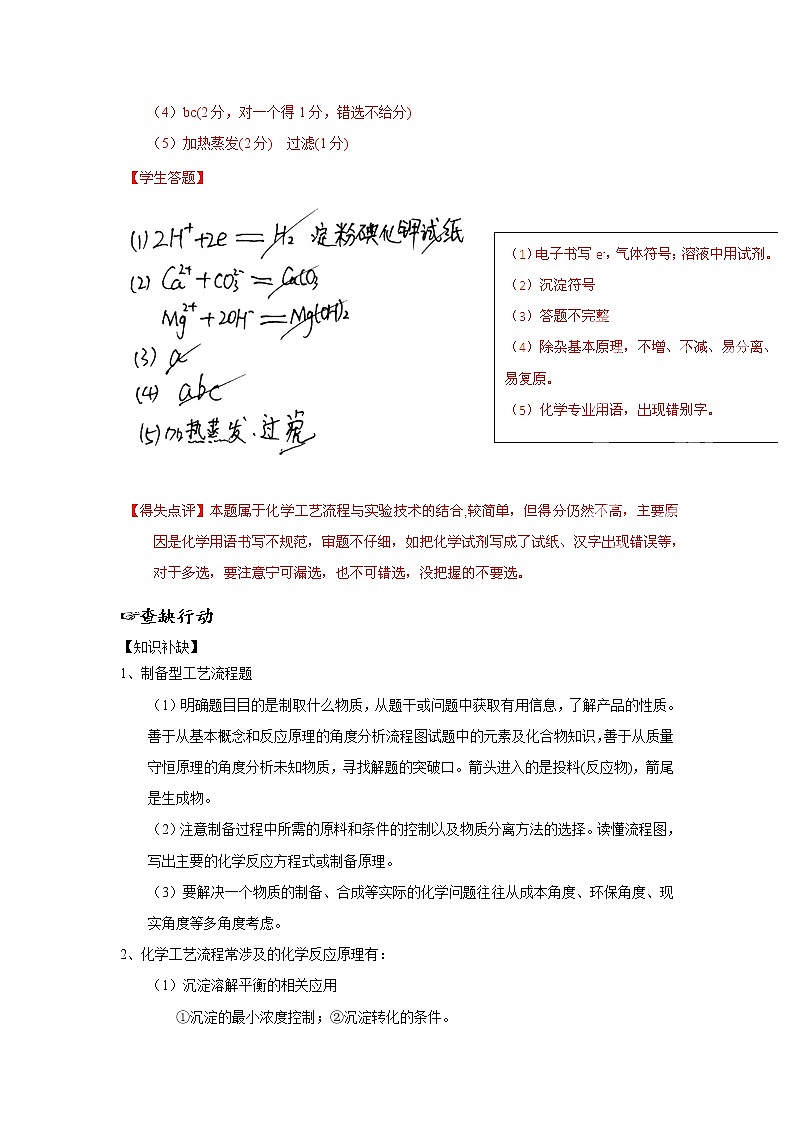 备战高考错题本工艺流程题答题规范第2页