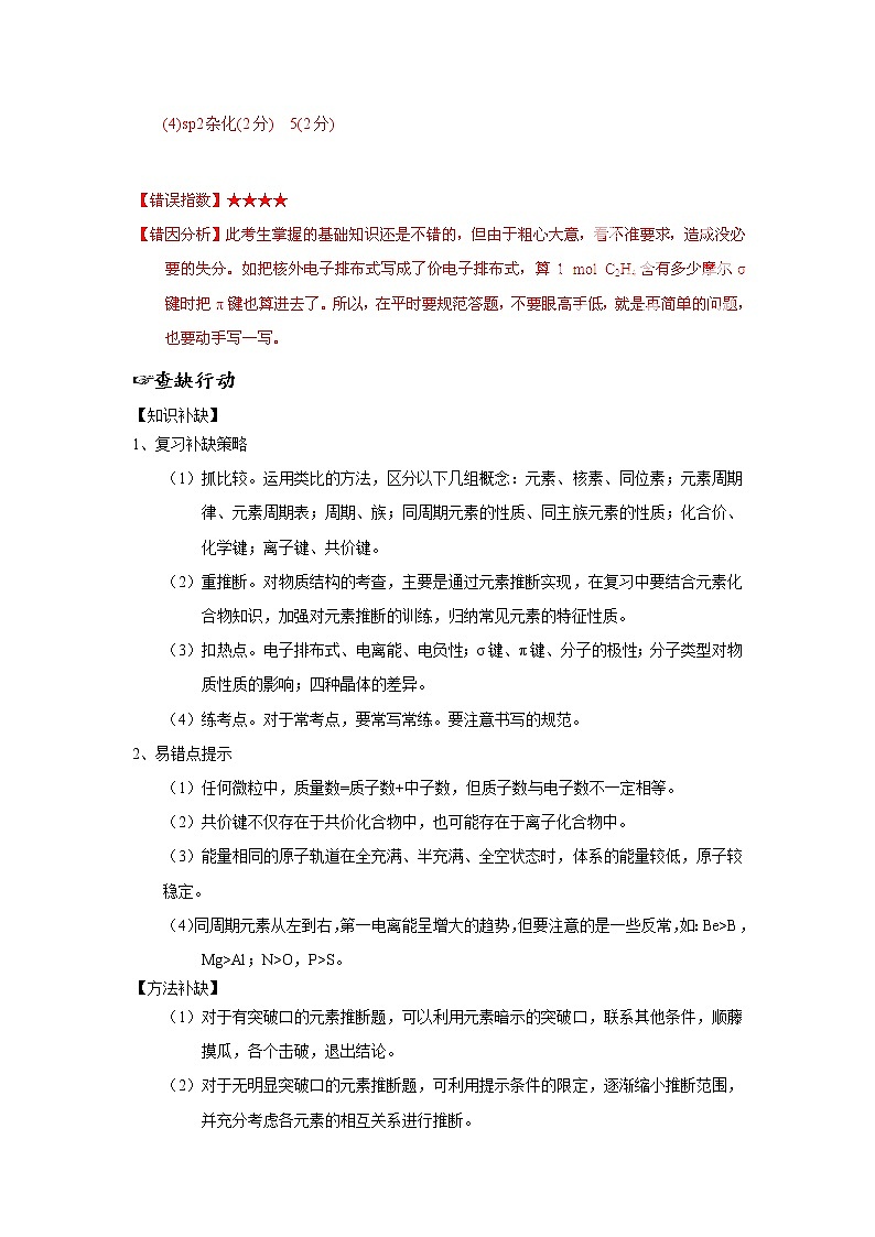 备战高考错题本物质结构答题规范第2页