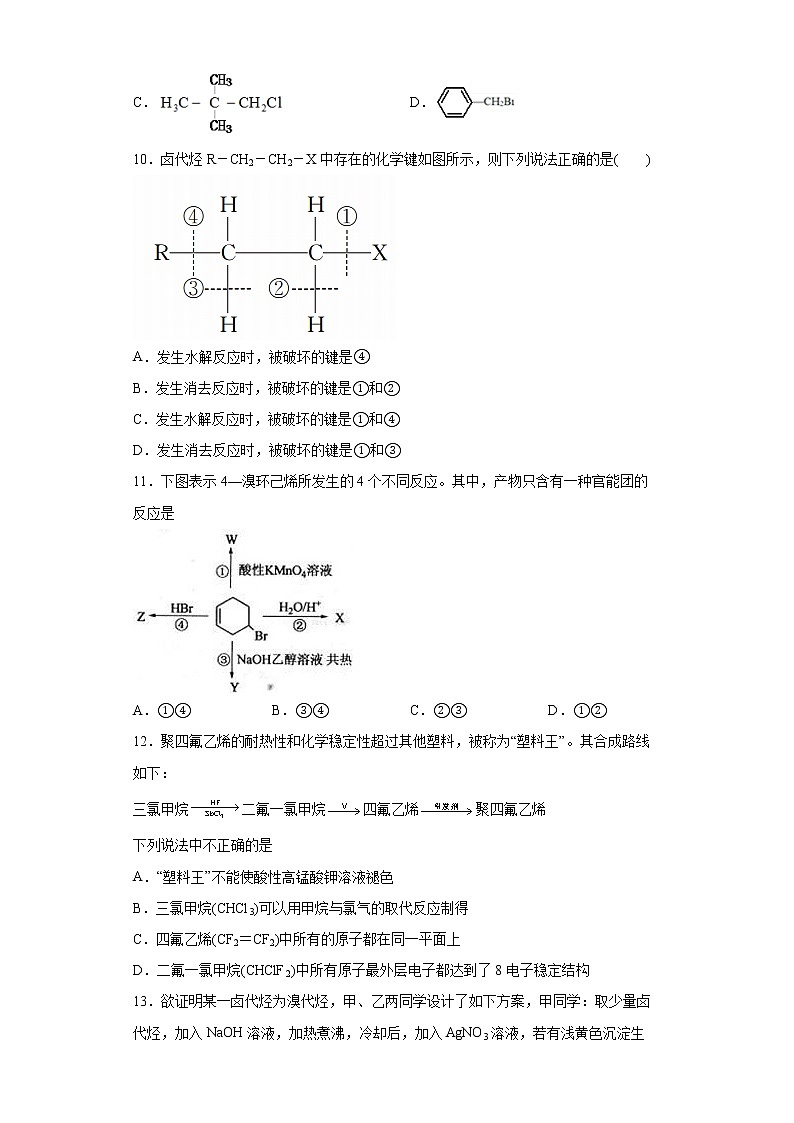 第三章第一节卤代烃期中复习2021_2022学年高中化学选择性必修3（人教版2019）第3页