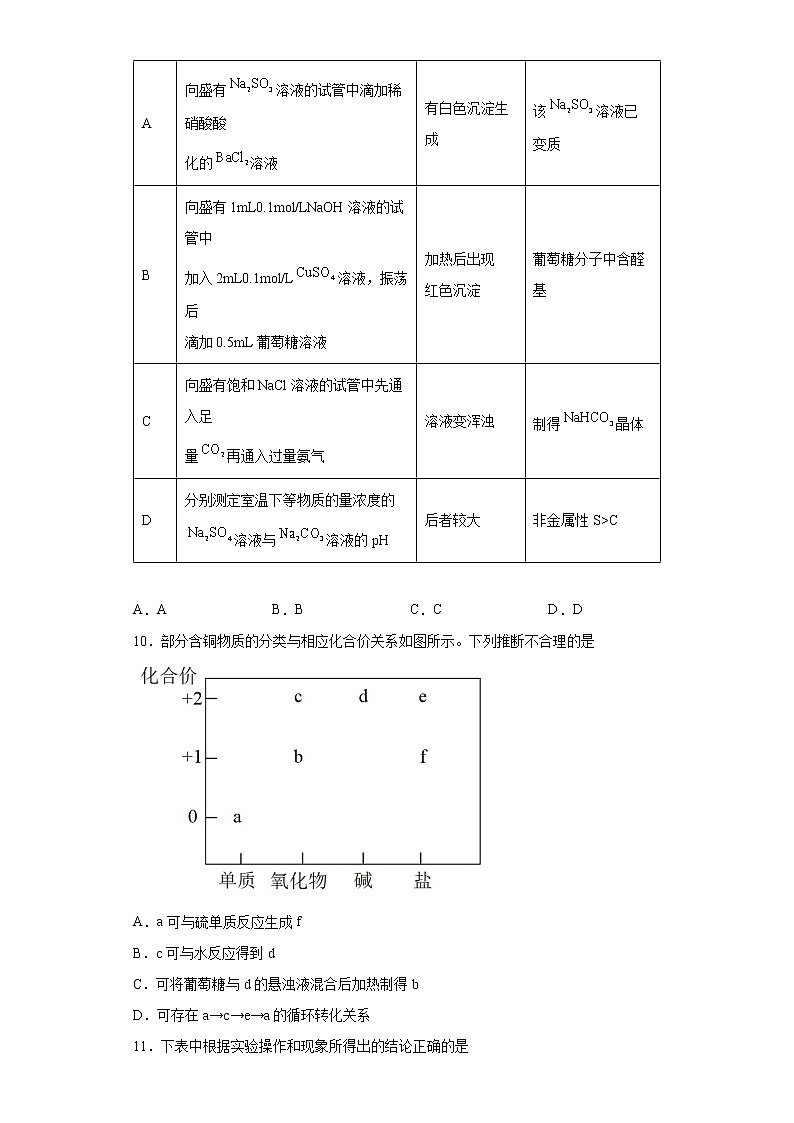 第四章第一节糖类分层作业提升练习（2）2021_2022学年高中化学选择性必修3（人教版2019）03