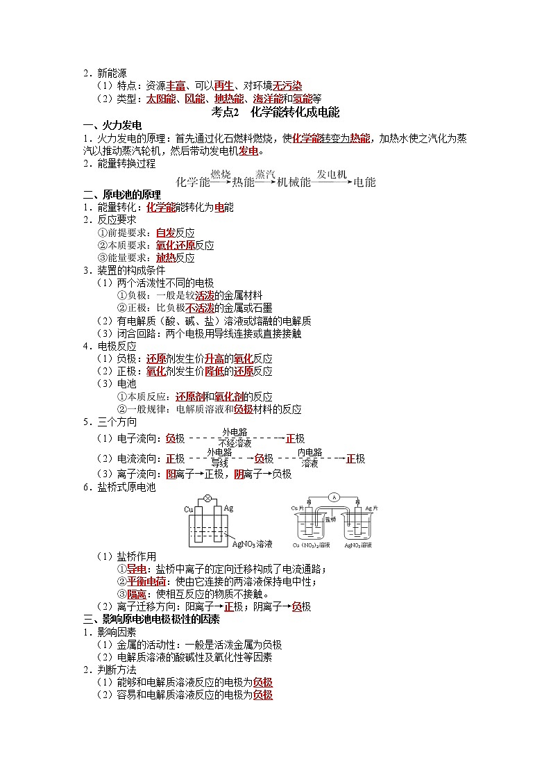 第六章 化学反应与能量-2021-2022学年高一化学期末备考单元复习知识清单（人教版2019必修第二册）03