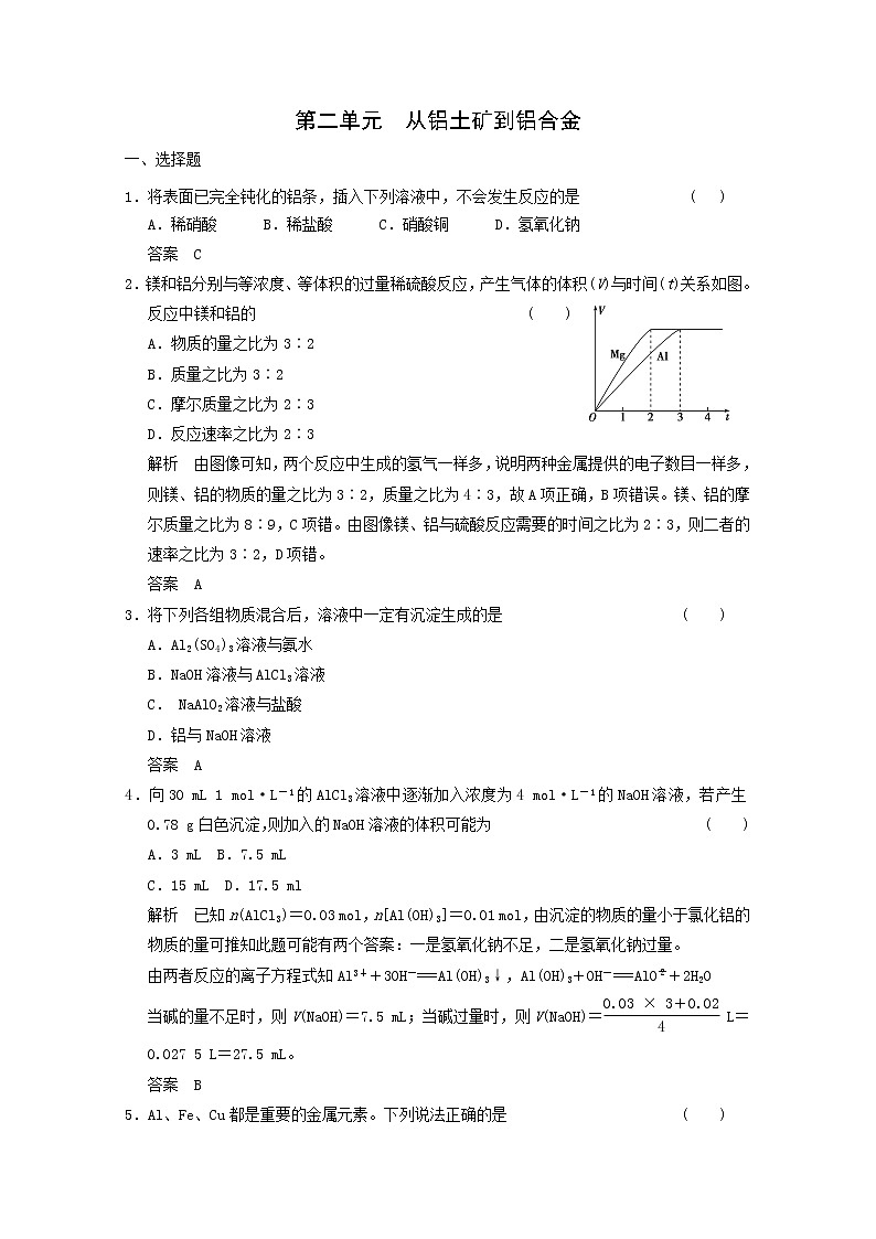 高考二轮测试题：3-2 铝01